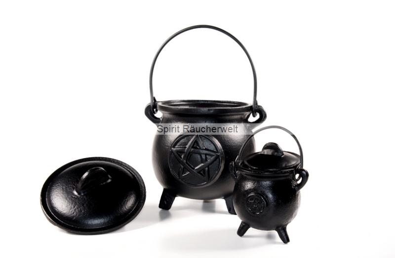 Pentagramm Räucherkessel klein - Hexenkessel Caldron - 750g Gusseisen