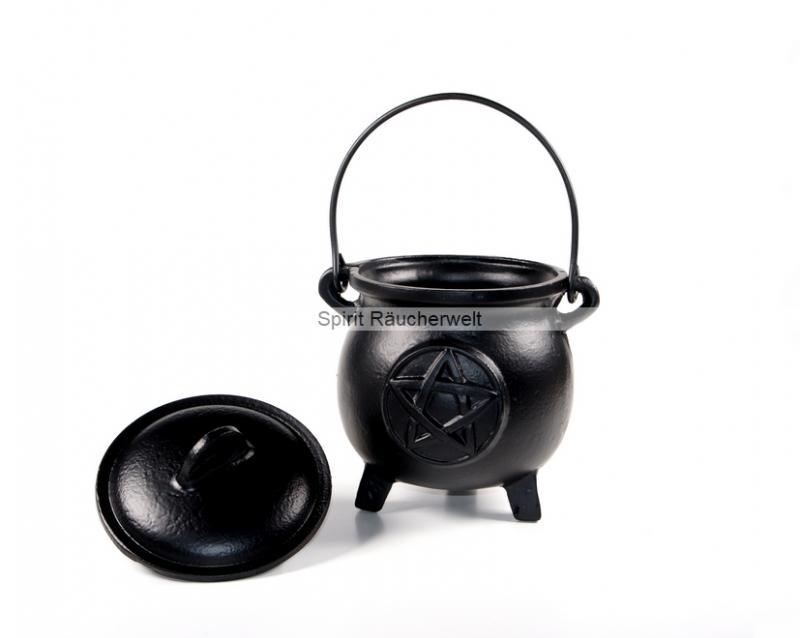 Pentagramm Räucherkessel klein - Hexenkessel Caldron - 750g Gusseisen