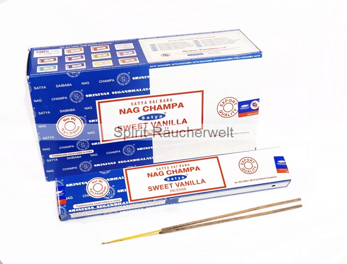 Nag Champa Sweet Vanilla Räucherstäbchen Satya